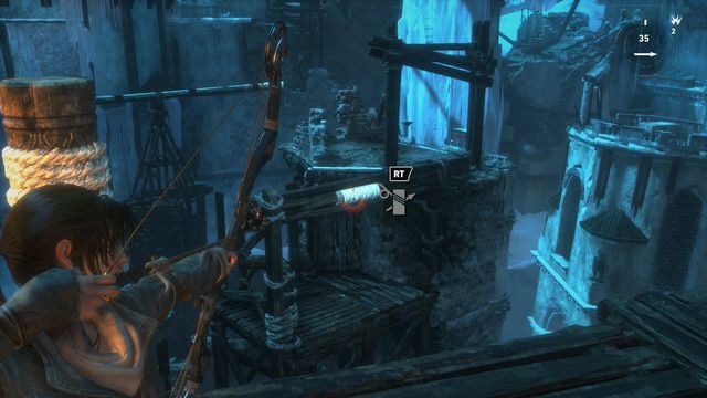 Nieśmiertelni operujący trzecim trebuszem zniszczyli urządzenie, z którego przed chwilą korzystała Lara - Rise of the Tomb Raider: Idź do drugiego trebusza | Wyważanie bramy - Rise of the Tomb Raider - poradnik do gry
