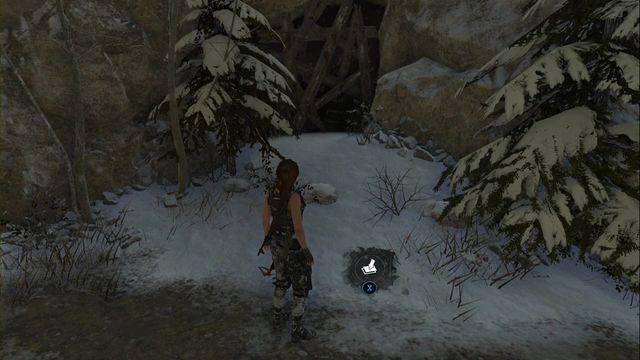 Na ścieżce, centralnie przed wejściem do jaskini - Skrzynie i skarby z krypty | Kompleks radziecki | Skarby Rise of the Tomb Raider - Rise of the Tomb Raider - poradnik do gry