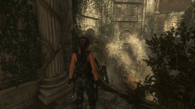 Po drugiej stronie znajdziesz się w miejscu pokazanym na screenie - Grobowiec 1 - Łaźnie Kitieżu | Geotermiczna dolina | Rise of the Tomb Raider - Rise of the Tomb Raider - poradnik do gry