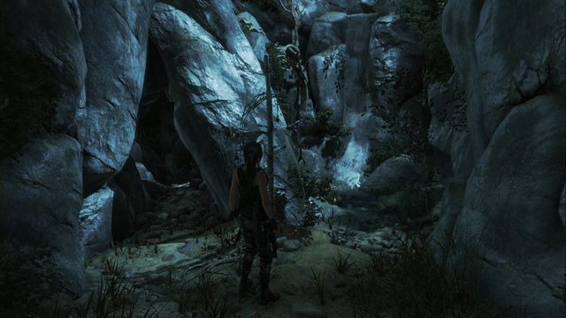 Kawałek za strumieniem przygotuj się na szybkie wbicie czekana. - Grobowiec 3 - Jama sądu ostatecznego | Geotermiczna dolina - Rise of the Tomb Raider - poradnik do gry