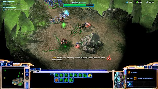 Około szóstej minuty otrzymasz informację o 3 rock formation (skały) [2-4] rozrzuconych po terenie misji - Misja 2 - Duch we mgle | Prolog - Szepty o zagładzie | Starcraft II - StarCraft II: Legacy of the Void - poradnik do gry
