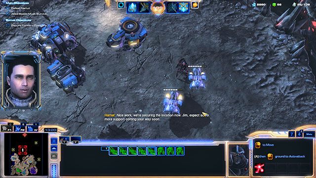 W trakcie misji otrzymasz informację o czterech miejscach, w których sojusznicy mogliby wybudować dodatkowe bazy - Misja 1 - W Otchłań | Epilog - W Otchłań | Starcraft II - StarCraft II: Legacy of the Void - poradnik do gry
