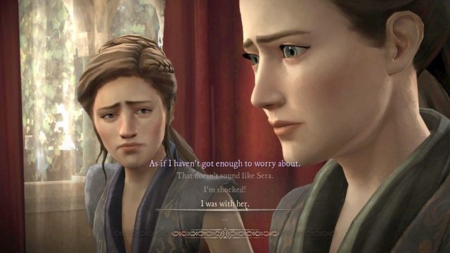 Jako Mira Forrester, podejdź do drzwi i wejdź do środka by porozmawiać z Serą i Margaery - Rozdział 1 | Epizod 6 - The Ice Dragon | Game of Thrones - Game of Thrones - A Telltale Games Series - poradnik do gry