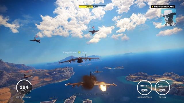 Dzięki samonaprowadzającym się rakietom bez problemu rozprawisz się z wrogimi myśliwcami. - Bawar w Samolocie | Opis przejścia Just Cause 3 - Just Cause 3 - poradnik do gry
