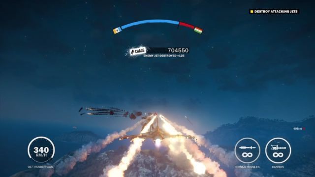 Absurdalne ilości rakiet naprowadzających szybko rozprawią się z wrogimi odrzutowcami. - Niszczyciel Światów | Opis przejścia Just Cause 3 - Just Cause 3 - poradnik do gry