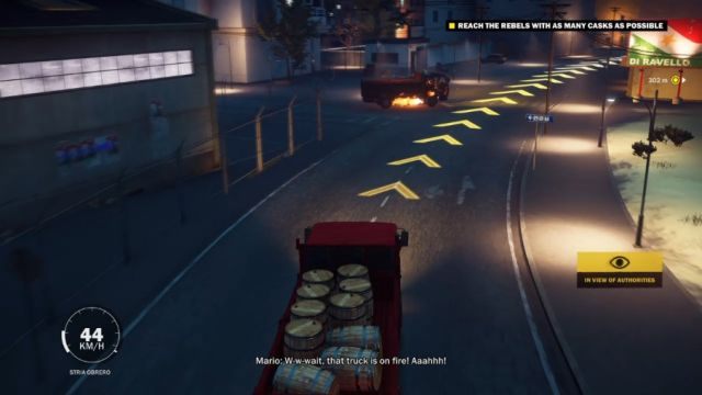 Jadąc przez miasto zachowaj ostrożność - zza rogów będą wyjeżdżać palące się samochody. - Krowy i Wino | Opis przejścia Just Cause 3 - Just Cause 3 - poradnik do gry