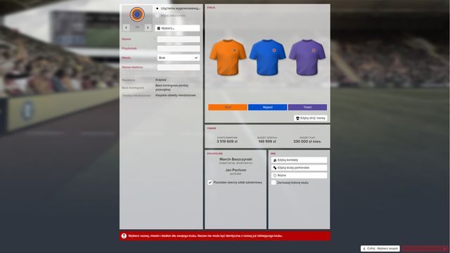 Na początek ustal najważniejsze parametry nowego zespołu. - Tworzenie własnego klubu w Football Manager 2016 | Rozpoczęcie rozgrywki - Football Manager 2016 - poradnik do gry