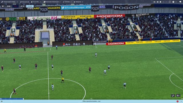 Stworzonego menadżera szukaj w trakcie meczu przy linii bocznej boiska. - Tworzenie menadżera w Football Manager 2016 | Rozpoczęcie rozgrywki - Football Manager 2016 - poradnik do gry