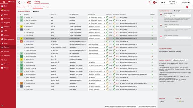 Dodanie piłkarzowi treningu indywidualnego wpływa na jego całkowite obciążenie treningiem. - Trening indywidualny w Football Manager 2016 | Trening - Football Manager 2016 - poradnik do gry