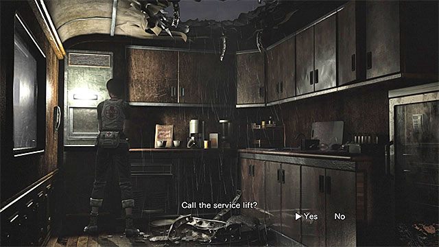 Winda towarowa jest w jednym z narożników kuchni - Początek współpracy z Billym | Pociąg Ecliptic Express | Resident Evil Zero HD - Resident Evil Zero HD - poradnik do gry