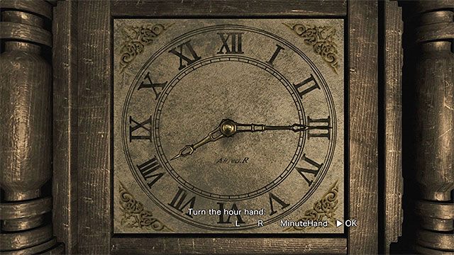 Do rozwiązania jest teraz zagadka polegająca na ustawieniu prawidłowej godziny w zegarze - Rozwiązanie zagadki z zegarem | Ośrodek szkoleniowy Umbrella - Resident Evil Zero HD - poradnik do gry