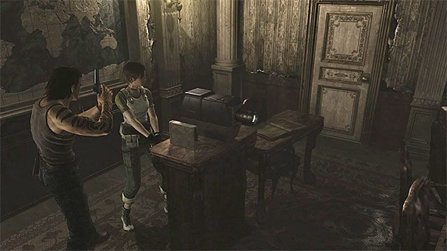 Podejdź do projektora i umieść w nim dwa mikrofilmy (A i B) - Zagadka w pomieszczeniu konferencyjnym | Ośrodek szkoleniowy Umbrella - Resident Evil Zero HD - poradnik do gry