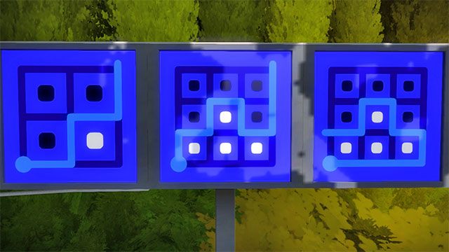 Panele przy drzewach, trzy kolejne - Rozwiązania zagadek | Okolice fortu - The Witness - poradnik do gry