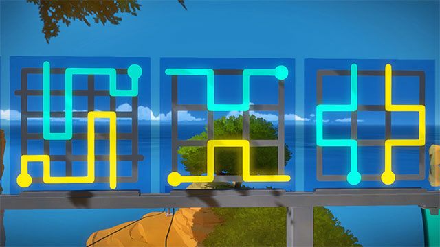 Drugi zestaw zagadek, trzy pierwsze - Rozwiązania zagadek | Skała - The Witness - poradnik do gry