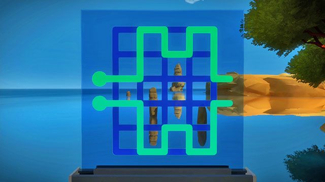 Łamigłówki z perspektywy, czwarty panel - Rozwiązania zagadek | Skała - The Witness - poradnik do gry