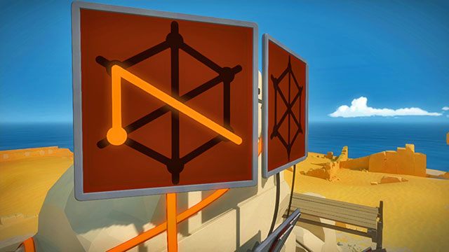 Powierzchnia, lewy z trzech paneli - Rozwiązania zagadek | Świątynia słońca - The Witness - poradnik do gry