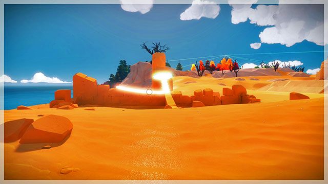 Przesuń się w lewo i trochę do tyłu, by rozwiązać drugą zagadkę z tego zestawu - Świątynia słońca - Sekrety i znajdźki The Witness - The Witness - poradnik do gry
