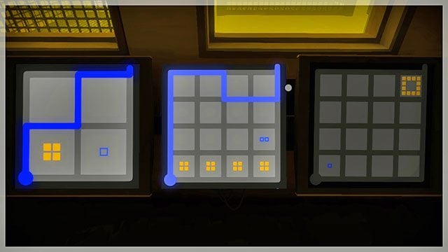 Pierwsza piwnica, kolejne dwa panele - Rozwiązania zagadek | Bagna - The Witness - poradnik do gry