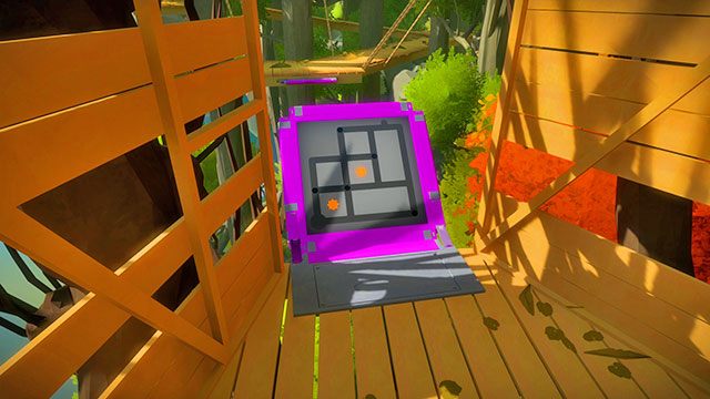Po zbudowaniu pierwszego mostu skręć w lewo - Domki na drzewach - Solucja The Witness - The Witness - poradnik do gry