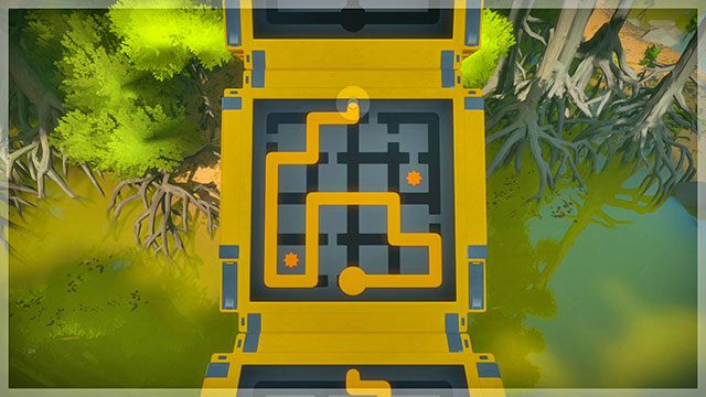 Pierwszy most, druga łamigłówka - Rozwiązania zagadek - szare i żółte | Domki na drzewach - The Witness - poradnik do gry