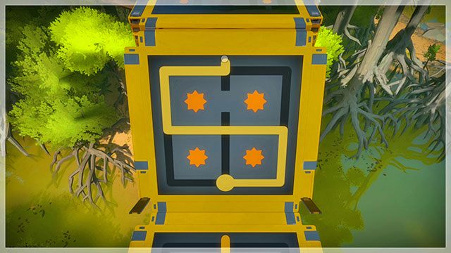 Pierwszy most, czwarta łamigłówka - Rozwiązania zagadek - szare i żółte | Domki na drzewach - The Witness - poradnik do gry