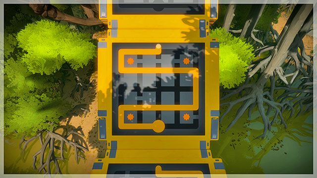 Pierwszy most, szósta łamigłówka - Rozwiązania zagadek - szare i żółte | Domki na drzewach - The Witness - poradnik do gry