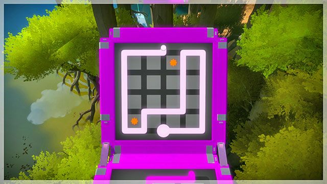 Drugi most, trzecia łamigłówka - Rozwiązania zagadek - fioletowe | Domki na drzewach - The Witness - poradnik do gry