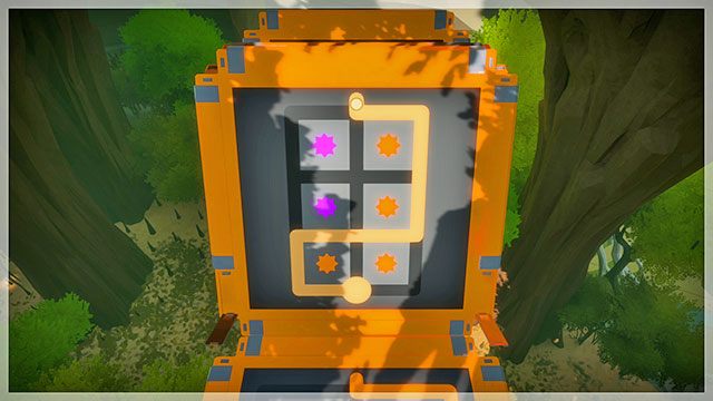 Szósty most, trzecia łamigłówka - Rozwiązania zagadek - pomarańczowe 2 | Domki na drzewach - The Witness - poradnik do gry