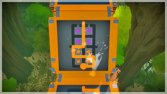 Szósty most, czwarta łamigłówka, rozwidlenie - Rozwiązania zagadek - pomarańczowe 2 | Domki na drzewach - The Witness - poradnik do gry