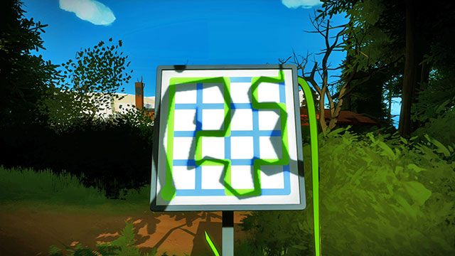 Las, trzeci zestaw łamigłówek, pierwsza - Rozwiązania zagadek | Las - The Witness - poradnik do gry
