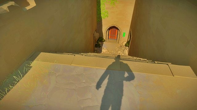 Między trzecią i czwartą łamigłówką z tego zestawu będziesz mógł odblokować boczne drzwi prowadzące do lasu - Zamek - Solucja The Witness - The Witness - poradnik do gry