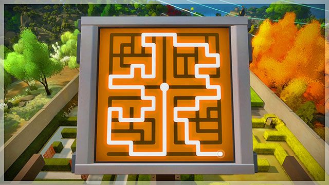 Zamek, pierwszy zestaw labiryntów, panel na szczycie wieży - Rozwiązania zagadek | Zamek - The Witness - poradnik do gry