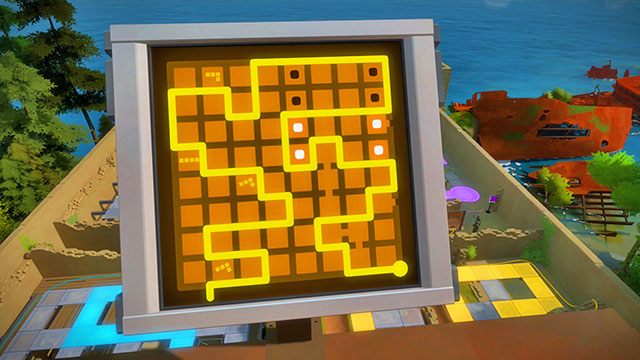 Zamek, drugi zestaw labiryntów, panel na szczycie wieży - Rozwiązania zagadek | Zamek - The Witness - poradnik do gry