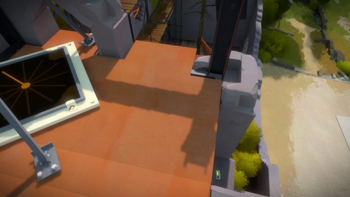 Jeden z audiologów znajduje się w tym samym miejscu, w którym odbija się laser z pustyni w kierunku szczytu góry - Miasteczko - Sekrety i znajdźki - The Witness - poradnik do gry