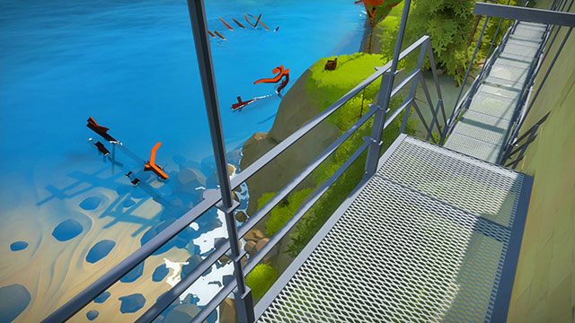 Metalowy chodnik oraz kanapa skierowana w stronę morza poinformują cię, że idziesz w dobrym kierunku - Wrak | Dodatkowe sekrety The Witness - The Witness - poradnik do gry