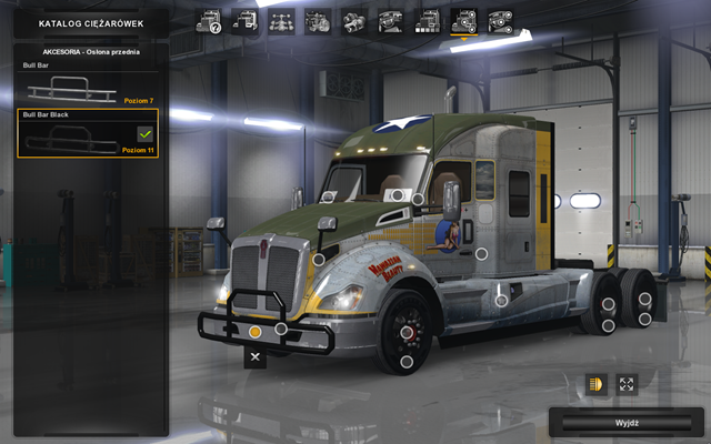 Ostatnia zakładka w konfiguratorze to akcesoria zewnętrzne - Naprawa i modyfikacje ciężarówki | Przemierzanie Stanów ciężarówką - American Truck Simulator - poradnik do gry