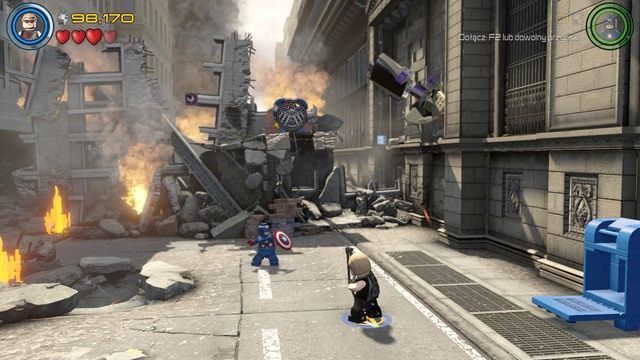 Po krótkiej scence przerywnikowej zacznij kontrolować Hawkeye - Najpotężniejsi bohaterowie | Opis przejścia | LEGO Marvels Avengers - LEGO Marvels Avengers - poradnik do gry