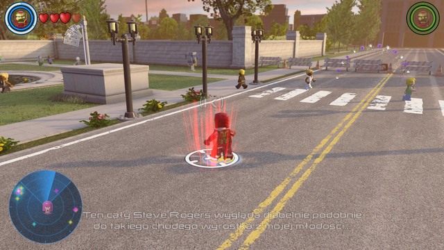 Na drodze znajdziesz okrąg dzięki, któremu aktywujesz walkę z Wizardem - Postacie | Waszyngton - sekrety | LEGO Marvels Avengers - LEGO Marvels Avengers - poradnik do gry