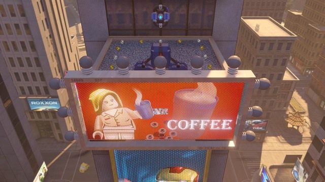 W centralnej części znajdziesz miejsce pokazane na obrazku - Złote klocki | Północny Manhattan - sekrety | LEGO Marvels Avengers - LEGO Marvels Avengers - poradnik do gry
