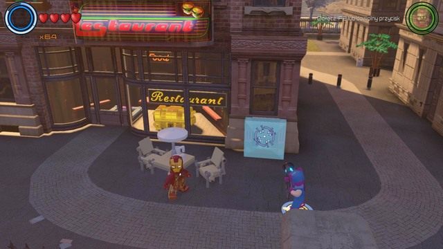 W centralnej części znajdziesz restaurację - Złote klocki | Południowy Manhattan - sekrety | LEGO Marvels Avengers - LEGO Marvels Avengers - poradnik do gry