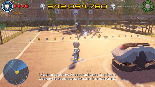 Wejdź na boisko do koszykówki i zeskanuj teren Iron Manem - Złote klocki | Południowy Manhattan - sekrety | LEGO Marvels Avengers - LEGO Marvels Avengers - poradnik do gry