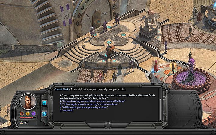 W sprawie spłacenia długu możesz spotkać się z Sekretarzem Rady - Kradzież latającego okrętu (The Airship Theft) - poboczne zadanie - Torment: Tides of Numenera - poradnik do gry