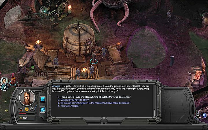 Możesz zachęcić Artaglio do tego żeby udał się do Paszczy - Cena Dracogena (Dracogens Price) - główne zadanie | Torment Tides of Numenera - Torment: Tides of Numenera - poradnik do gry