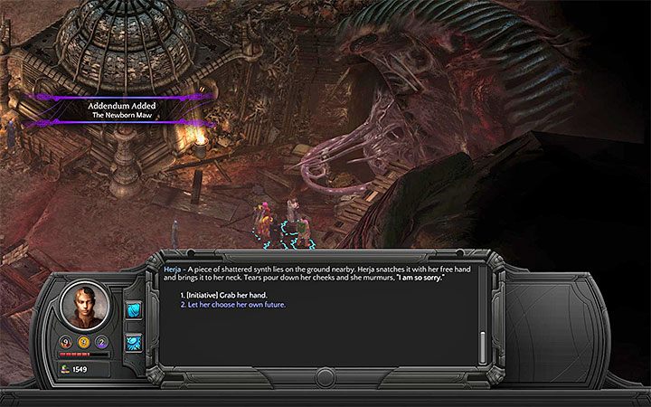 Możesz użyć Inicjatywy żeby uratować kandydata do pożarcia przez Paszczę - Nowonarodzona Paszcza (The Newborn Maw) - Torment: Tides of Numenera - poradnik do gry