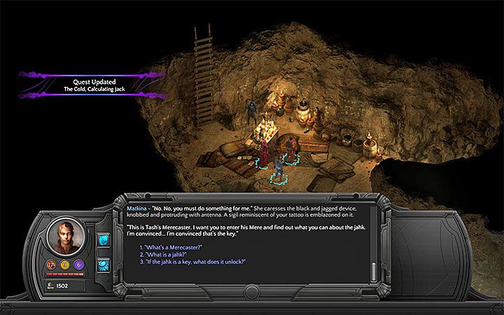 Odbierz retrospektor od Matkiny po tym jak ją znajdziesz ukrywającą się w jaskini - Lista retrospektorów (merecasters) | Torment Tides of Numenera - Torment: Tides of Numenera - poradnik do gry