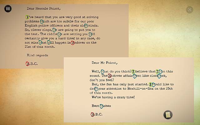 SZARE KOMÓRKI - Przeczytaj list i porównaj go z pierwszym - Rozdział pierwszy - Andover - Agatha Christie: The ABC Murders - poradnik do gry