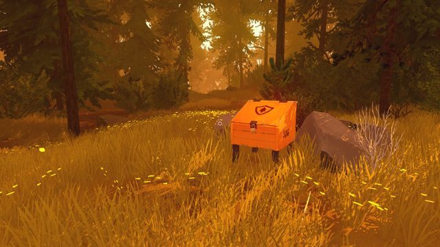 Na polanie znajdziesz pudło z zapasami (SUPPLY CACHE), o którym opcjonalnie zawiadom Delilah - Dzień 1 - Opis przejścia - Firewatch - poradnik do gry