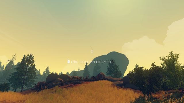 Uwaga: Dym możesz zauważyć samemu wcześniej, w okolicy CACHE 241 - Dzień 2 - Opis przejścia - Firewatch - poradnik do gry