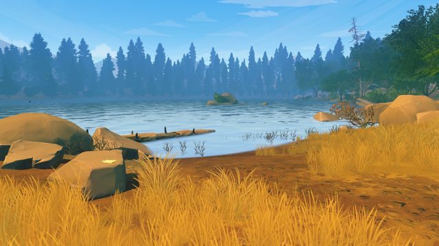 Po rozmowie z Delilah podejdź do jeziora (ścieżka prowadzi prosto do niego) - Dzień 76 - Opis przejścia - Firewatch - poradnik do gry
