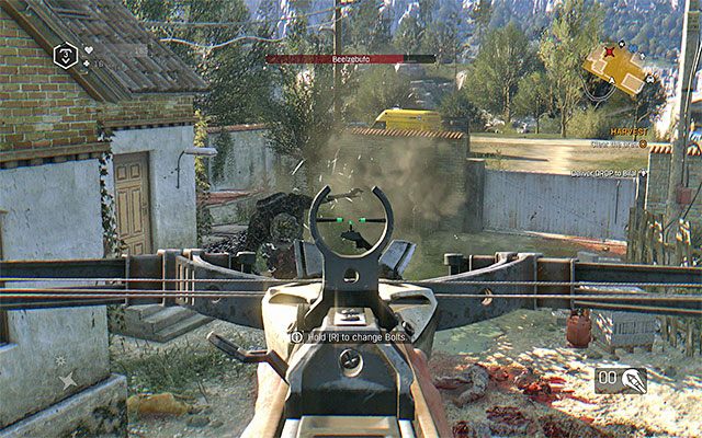 Bossa możesz atakować z jednego z dachów lub zza bramy gospodarstwa - Żniwa (Harvest) [boss Beelzebufo] | Poboczne zadania - Stacja benzynowa - Dying Light: The Following - poradnik do gry